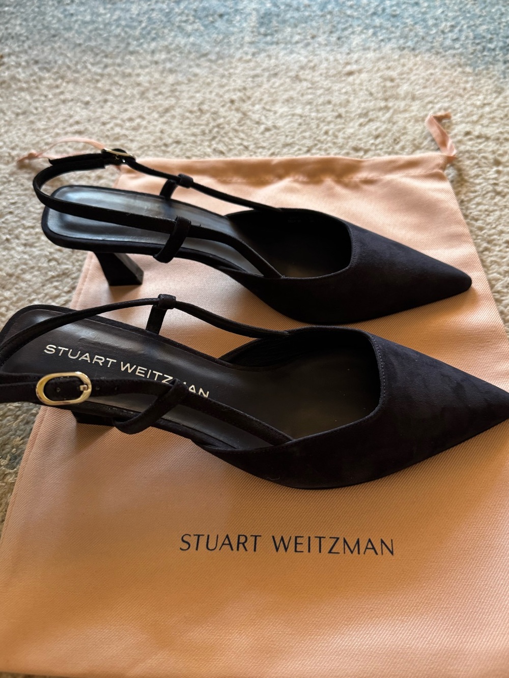 NEW Stuart Weitzmam Vinnie 50 Slingback Pump in Marine Blue - Picture 6 of 12